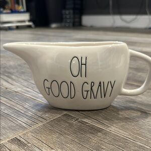 White Gravy Boat with Fun Text